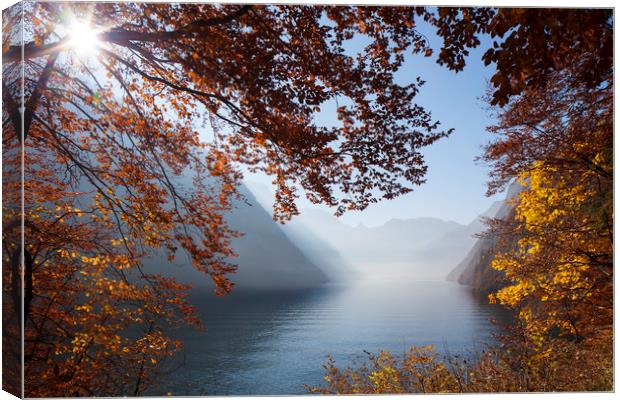 Lake Königssee in Autumn Canvas Print by Arterra 