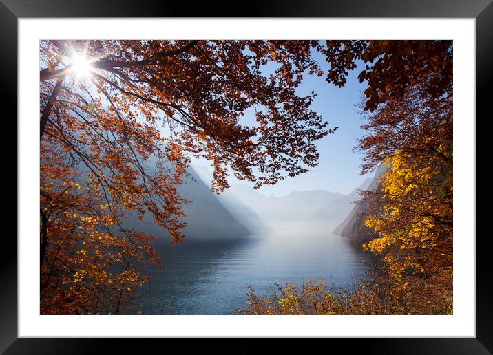 Lake Königssee in Autumn Framed Mounted Print by Arterra 