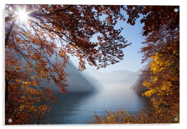 Lake Königssee in Autumn Acrylic by Arterra 