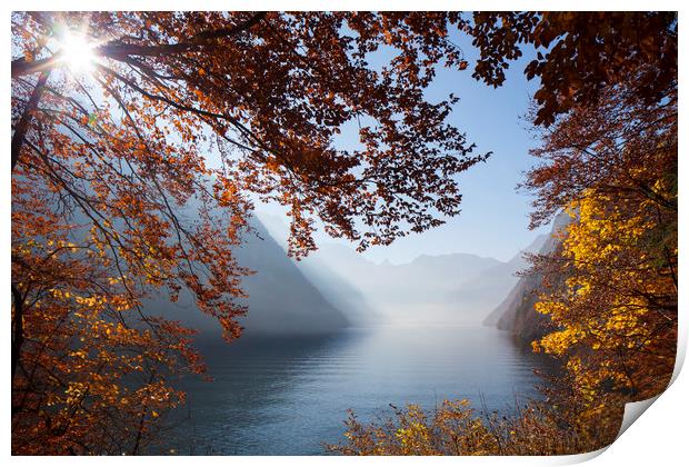 Lake Königssee in Autumn Print by Arterra 