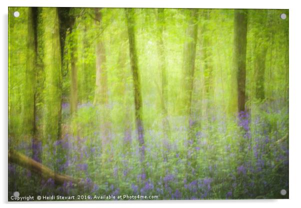 An Abstract Bluebell Wood Acrylic by Heidi Stewart