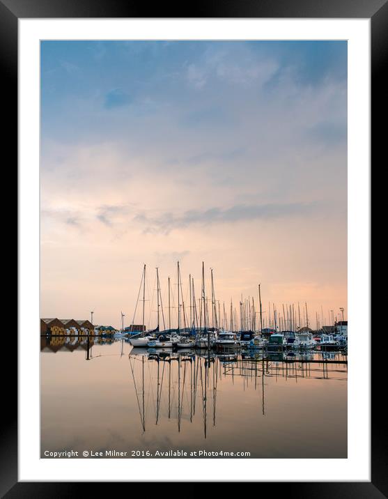 Yacht Sunset Framed Mounted Print by Lee Milner