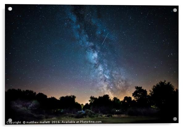 Milky Way and Shooting Stars Over Kelling Heath Acrylic by matthew  mallett