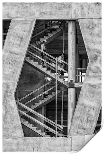 Construction Workers at Olympia Stadium Print by Antony McAulay