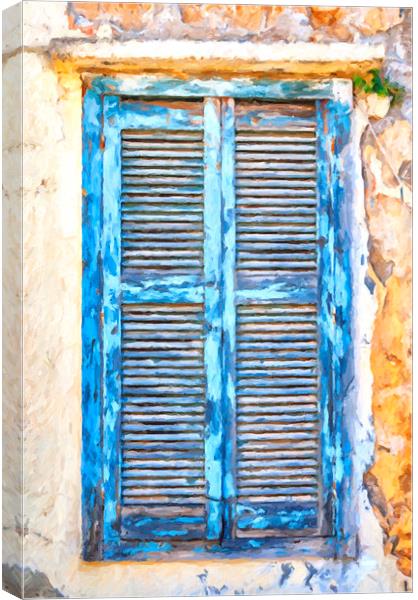 Greek Window Digital Painting Canvas Print by Antony McAulay