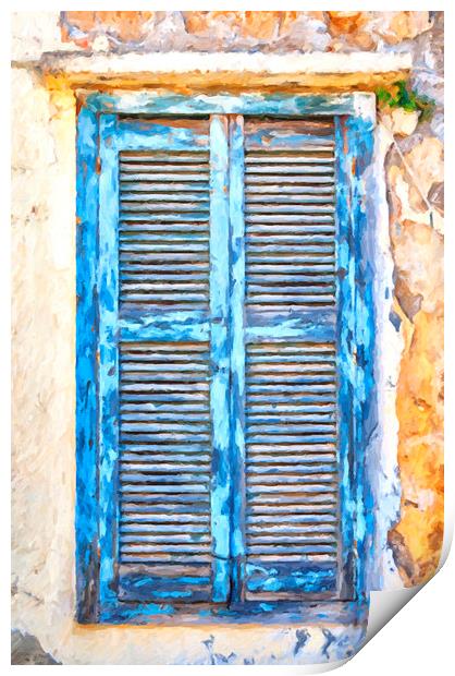 Greek Window Digital Painting Print by Antony McAulay