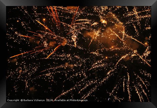fireworks in Kastela Framed Print by Barbara Vizhanyo
