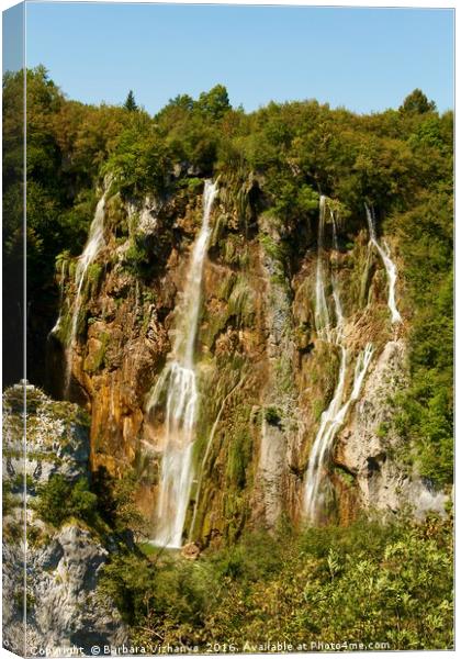 Waterfalls at Plitvice National Park Canvas Print by Barbara Vizhanyo