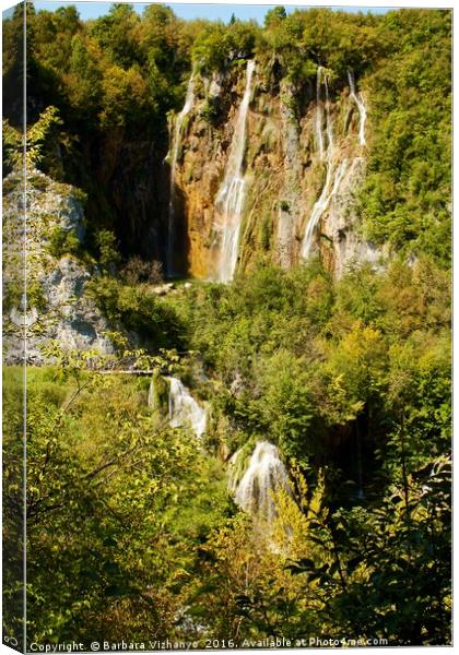 Waterfalls in Plitvice National Park Canvas Print by Barbara Vizhanyo