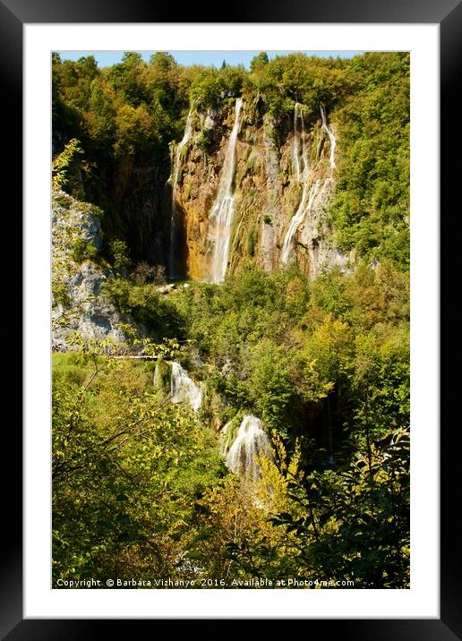 Waterfalls in Plitvice National Park Framed Mounted Print by Barbara Vizhanyo