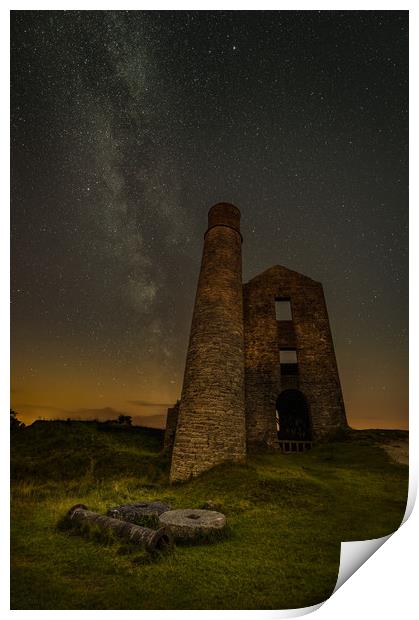 Milky Way Over Old Mine Buildings.No3 Print by Natures' Canvas: Wall Art  & Prints by Andy Astbury