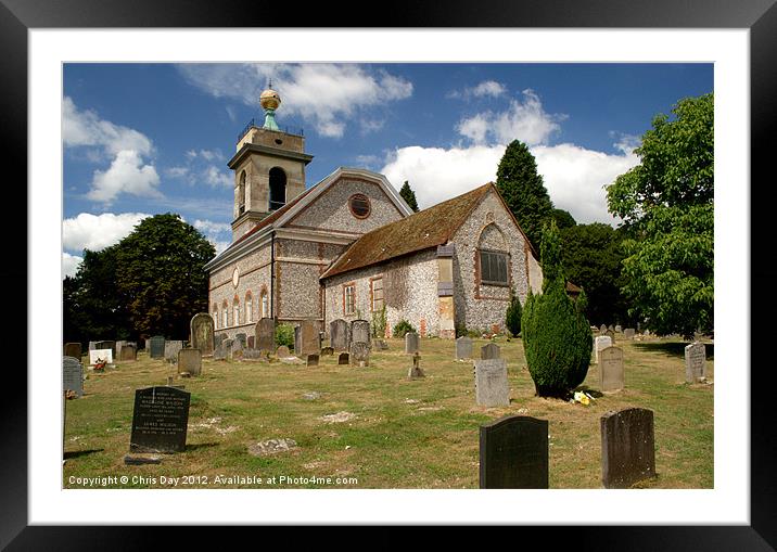 Church of St. Lawrence West Wycombe 3 Framed Mounted Print by Chris Day