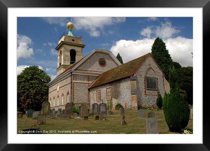 Church of St. Lawrence West Wycombe 4 Framed Mounted Print by Chris Day