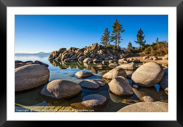 Beautiful Sand Harbor in Lake Tahoe. Framed Mounted Print by Jamie Pham