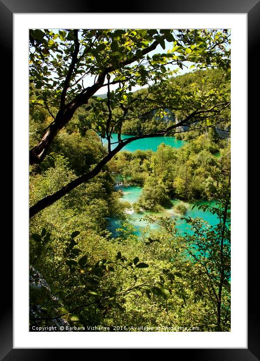 Beautiful view at a couple of lakes in Plitvice Na Framed Mounted Print by Barbara Vizhanyo