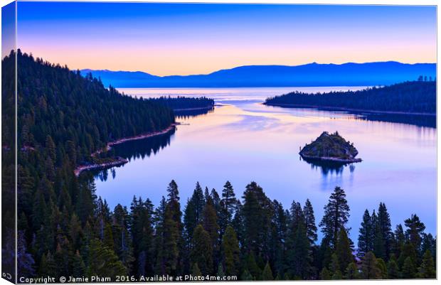 Stunning Emerald Bay sunrise in Lake Tahoe. Canvas Print by Jamie Pham