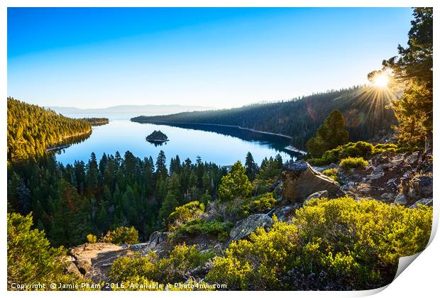 Stunning Emerald Bay sunrise in Lake Tahoe. Print by Jamie Pham