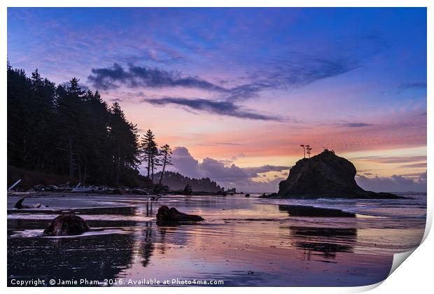 Second Beach in Olympic National Park located in W Print by Jamie Pham