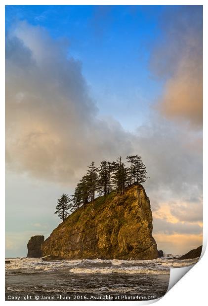 Second Beach in Olympic National Park located in W Print by Jamie Pham