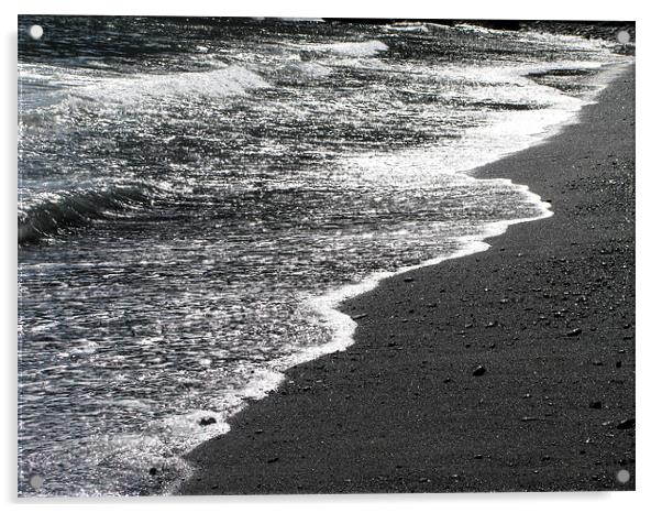 Black Lace Beach 5 Acrylic by Mary Lane