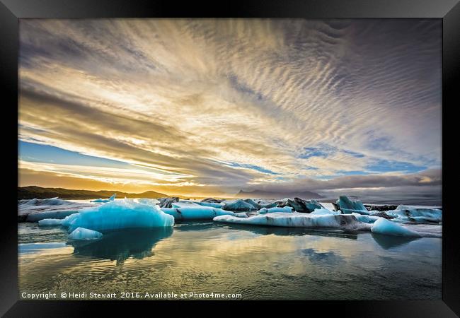 Glacial Ice Lagoon, Jokulsarlon, Iceland Framed Print by Heidi Stewart