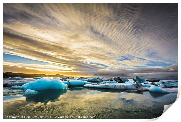 Glacial Ice Lagoon, Jokulsarlon, Iceland Print by Heidi Stewart