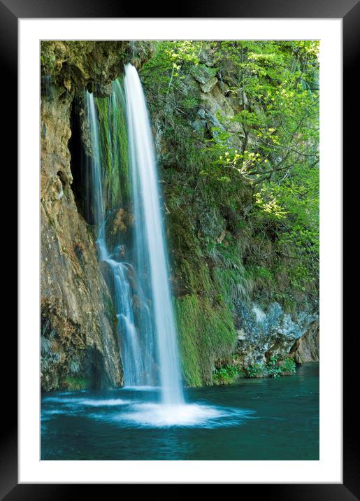 Waterfall in the Plitvice National Park Croatia Framed Mounted Print by Nick Jenkins