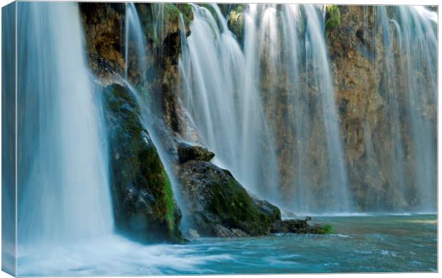 Waterfall Close Up at Plitvice National Park Croar Canvas Print by Nick Jenkins