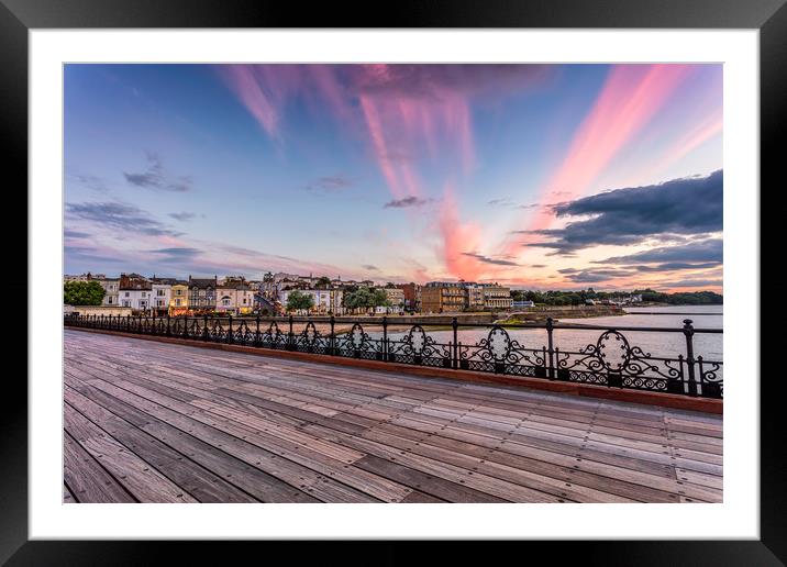Sunset On Ryde Pier Framed Mounted Print by Wight Landscapes