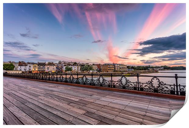 Sunset On Ryde Pier Print by Wight Landscapes