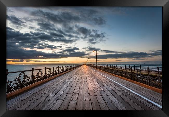 Ryde Pier Sunset Afterglow Framed Print by Wight Landscapes