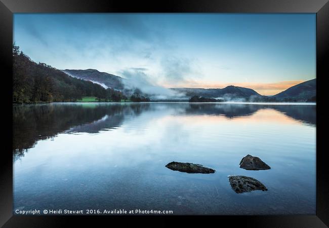 Grasmere Lake Sunrise in the Lake District Framed Print by Heidi Stewart