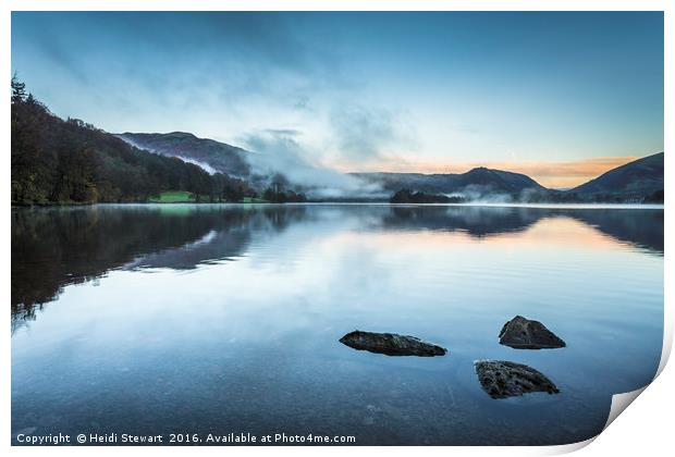 Grasmere Lake Sunrise in the Lake District Print by Heidi Stewart