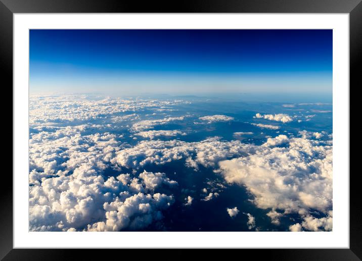 Aerial View Of Planet Earth Framed Mounted Print by Radu Bercan