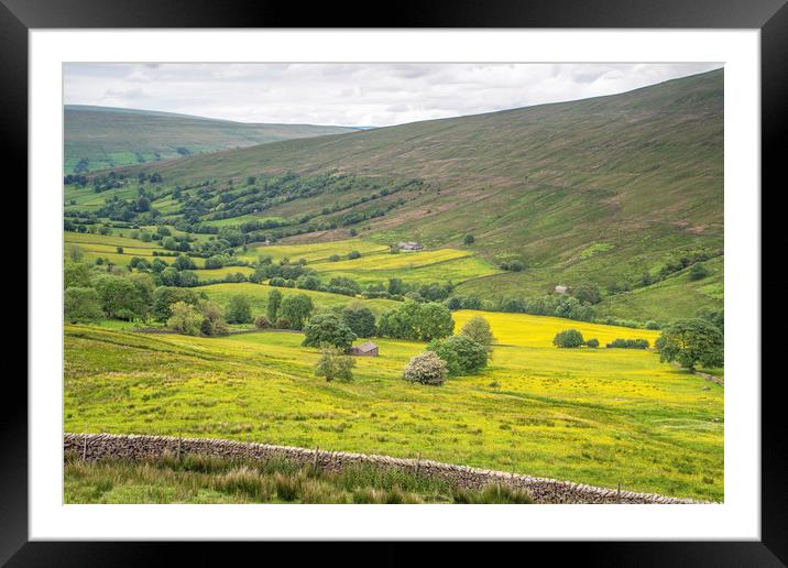 Deepdale Yorkshire Dales, side valley of Dentdale Framed Mounted Print by Nick Jenkins