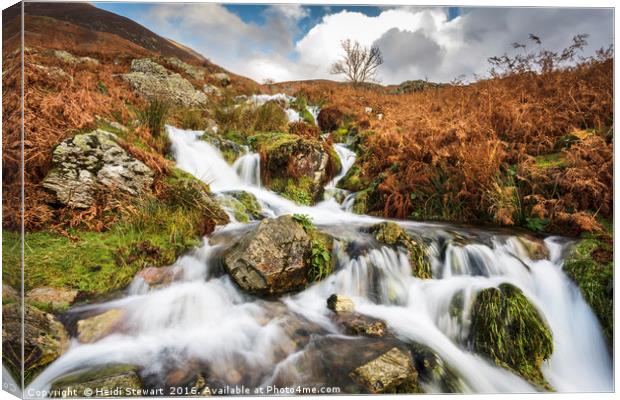 Cinderdale Beck Falls in the Lake District Canvas Print by Heidi Stewart