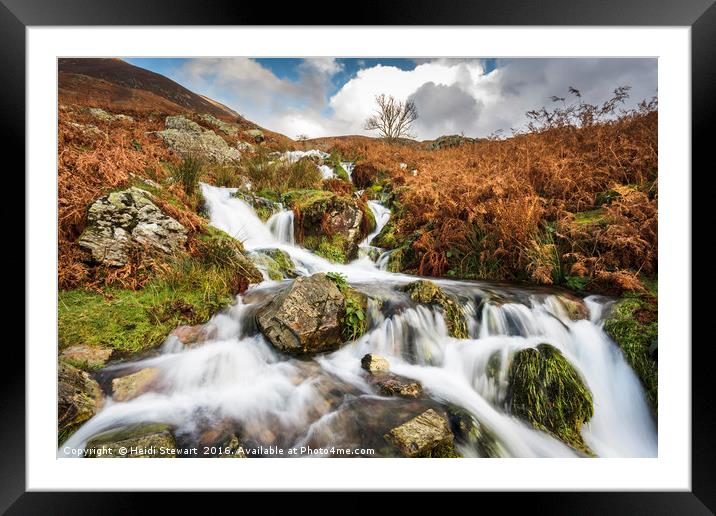 Cinderdale Beck Falls in the Lake District Framed Mounted Print by Heidi Stewart