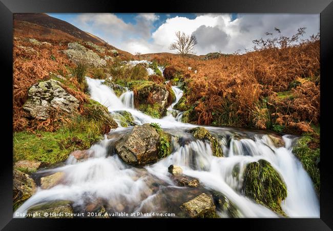 Cinderdale Beck Falls in the Lake District Framed Print by Heidi Stewart