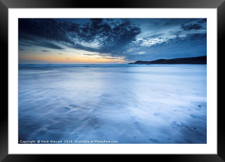 Sunset at Whitesands Bay in Pembrokeshire Framed Mounted Print by Heidi Stewart