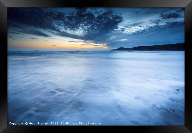 Sunset at Whitesands Bay in Pembrokeshire Framed Print by Heidi Stewart