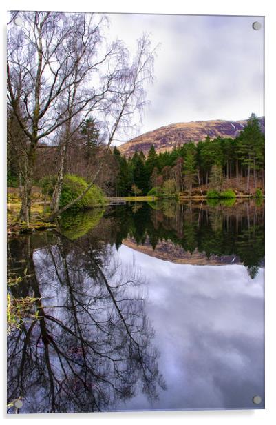 Glencoe Lochan Scotland Acrylic by Jacqi Elmslie