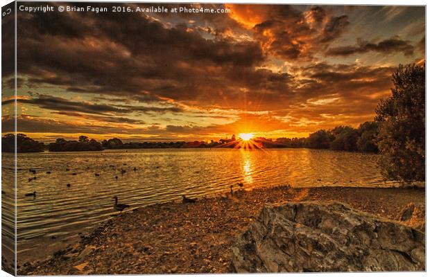 Sunset over Attenborough Canvas Print by Brian Fagan