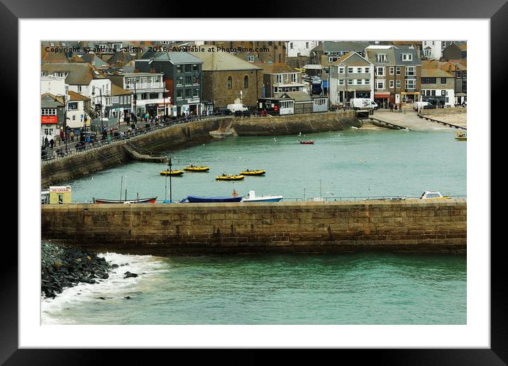 WALK THE HARBOUR Framed Mounted Print by andrew saxton