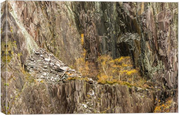 The Abandoned Slate Quarry Llanberis Snowdonia Canvas Print by Nick Jenkins