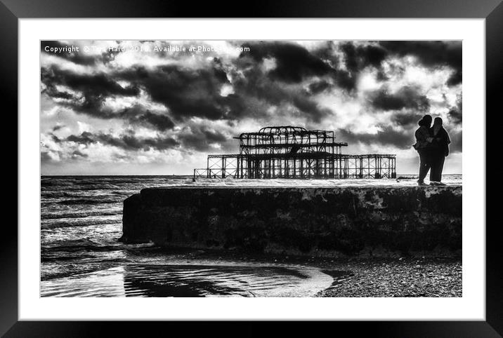 The Charred Pier Framed Mounted Print by Tom Hard