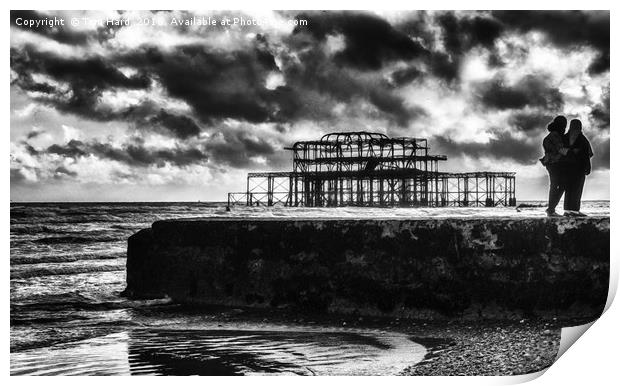 The Charred Pier Print by Tom Hard