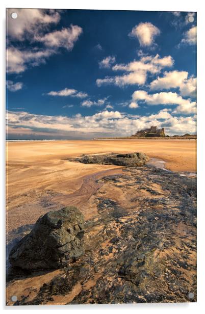 Bamburgh Castle Acrylic by Clive Ashton