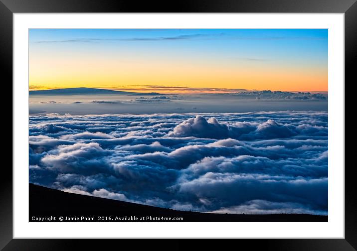 Sunrise from the summit of Haleakala Volcano in Ma Framed Mounted Print by Jamie Pham