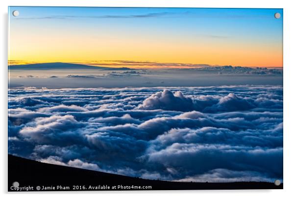 Sunrise from the summit of Haleakala Volcano in Ma Acrylic by Jamie Pham
