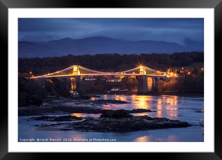 The Menai Suspension Bridge, Anglesey Framed Mounted Print by Heidi Stewart